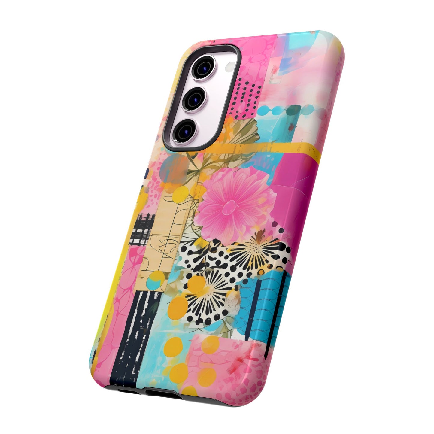 Pink Floral Abstract Phone Case | Tough Cases | iPhone 17