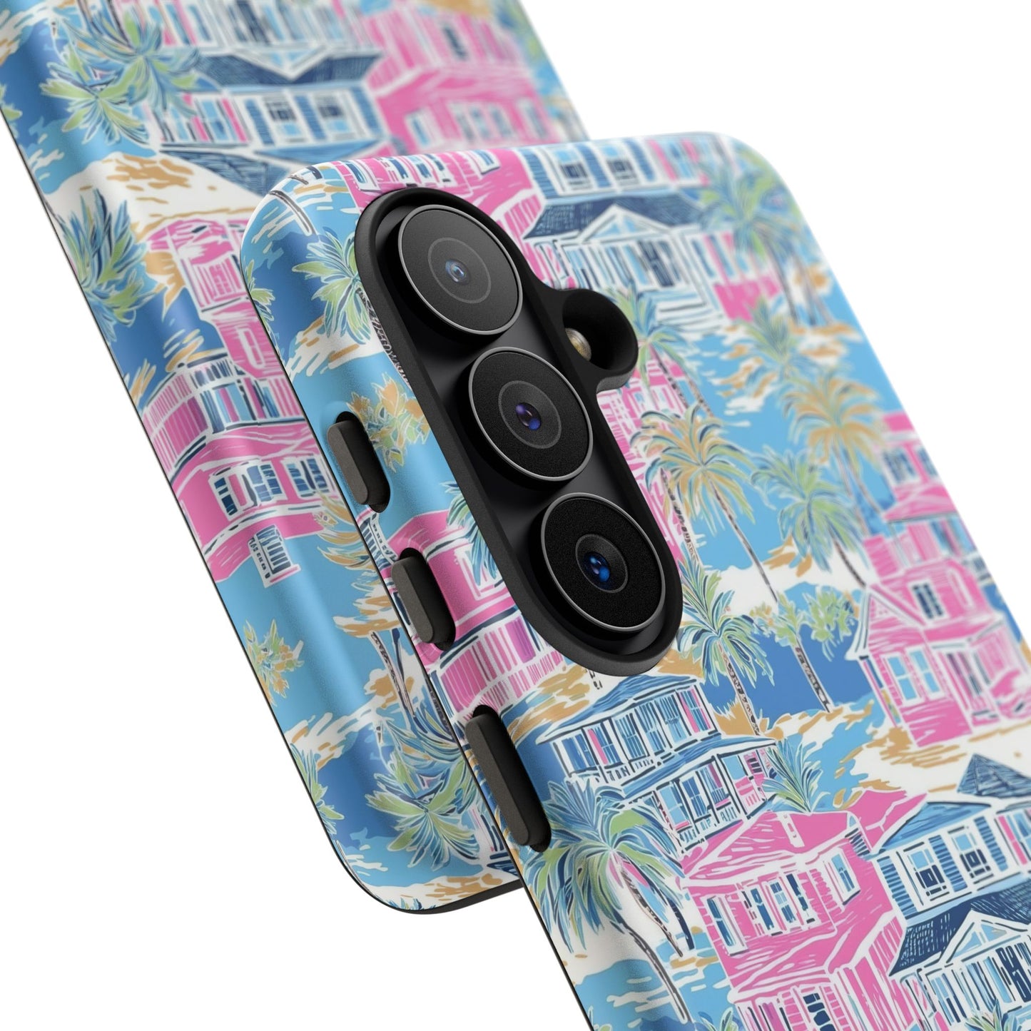Tropical Beach Houses Tough Case | Palm Tree Coastal Phone Cover | iPhone 17