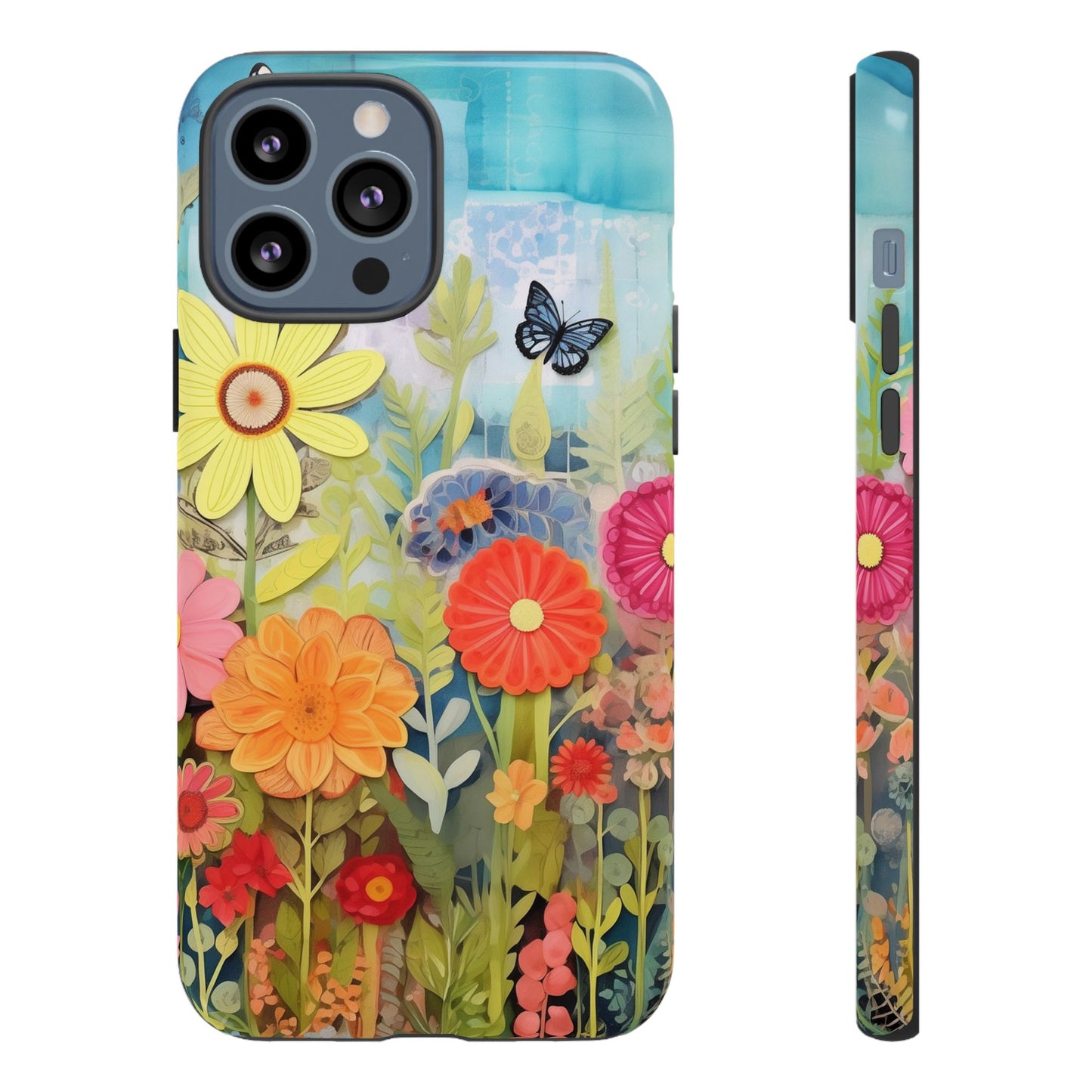 Whimsical Floral Garden phone case | Tough Case | 3d Floral Pattern | iPhone 17