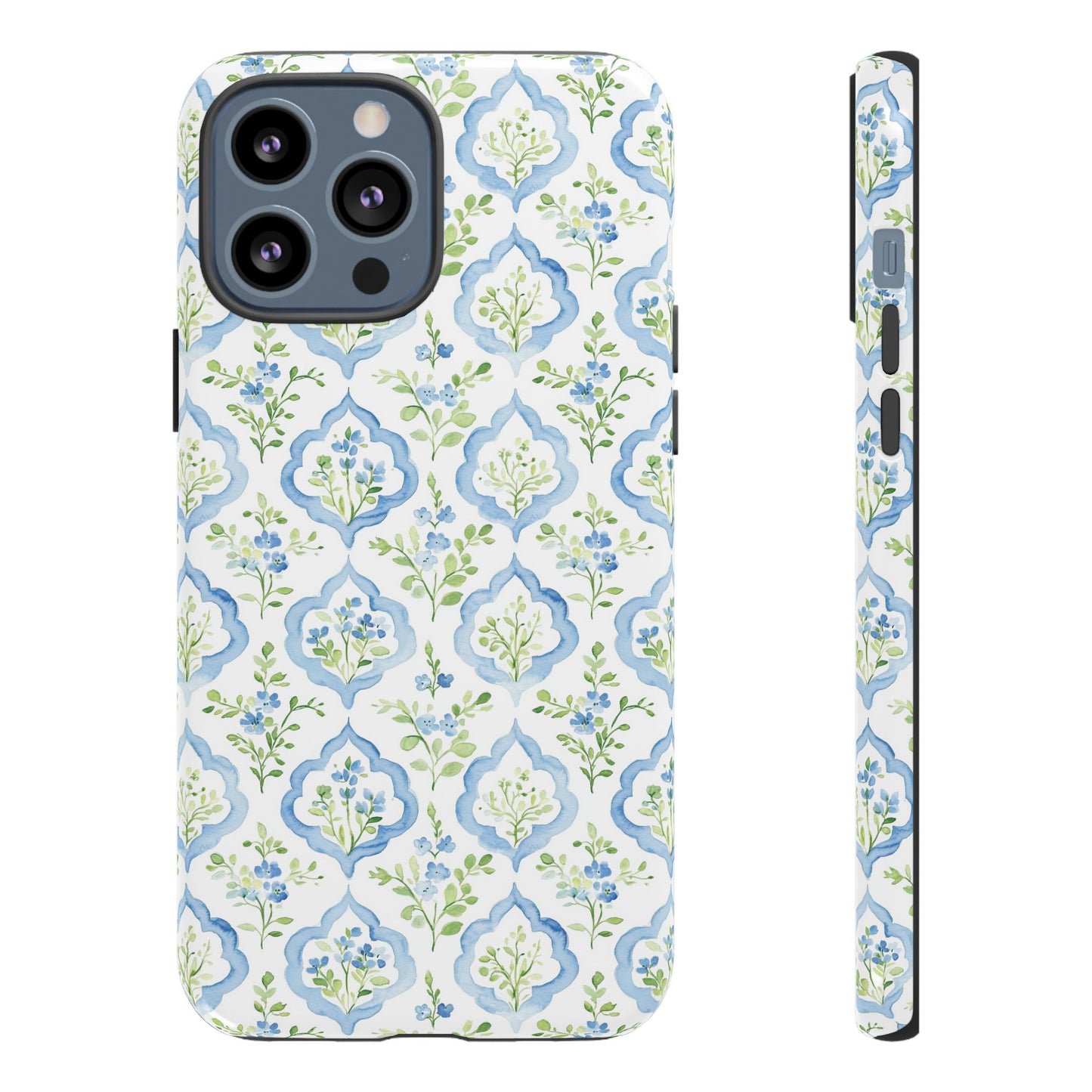 Blue Floral Damask phone case | Tough Case | iPhone 17