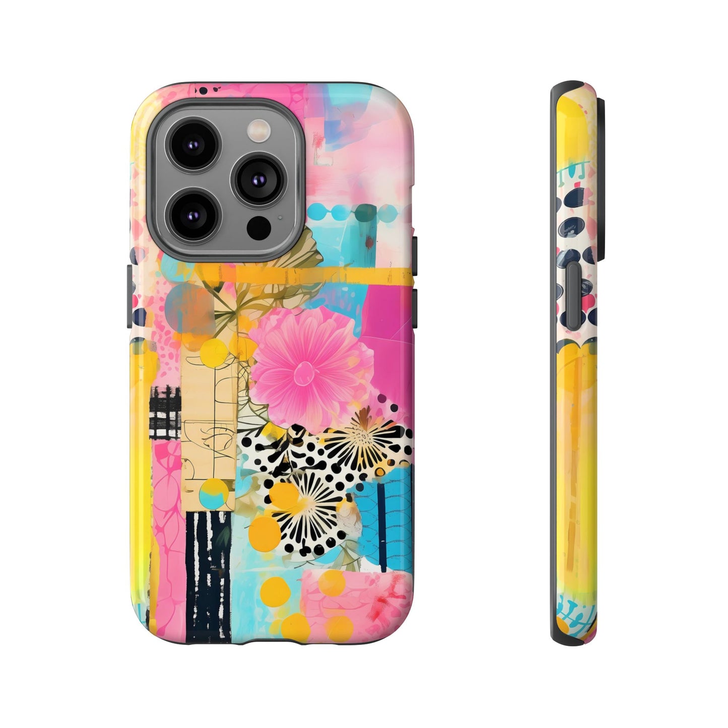Pink Floral Abstract Phone Case | Tough Cases | iPhone 17