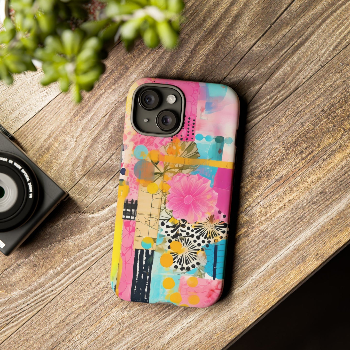 Pink Floral Abstract Phone Case | Tough Cases | iPhone 17