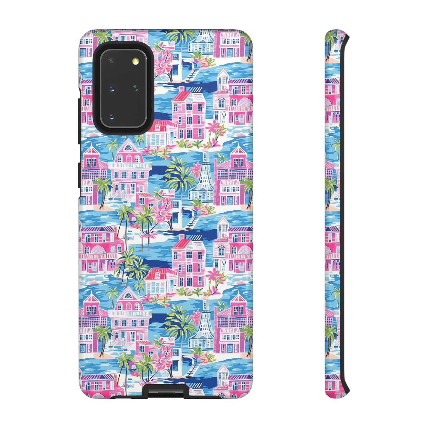 Pink Coastal Houses phone case | Tough Case | iPhone 17