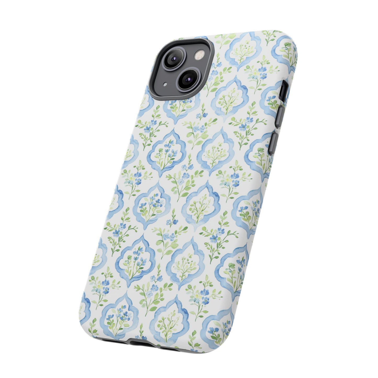 Blue Floral Damask phone case | Tough Case | iPhone 17