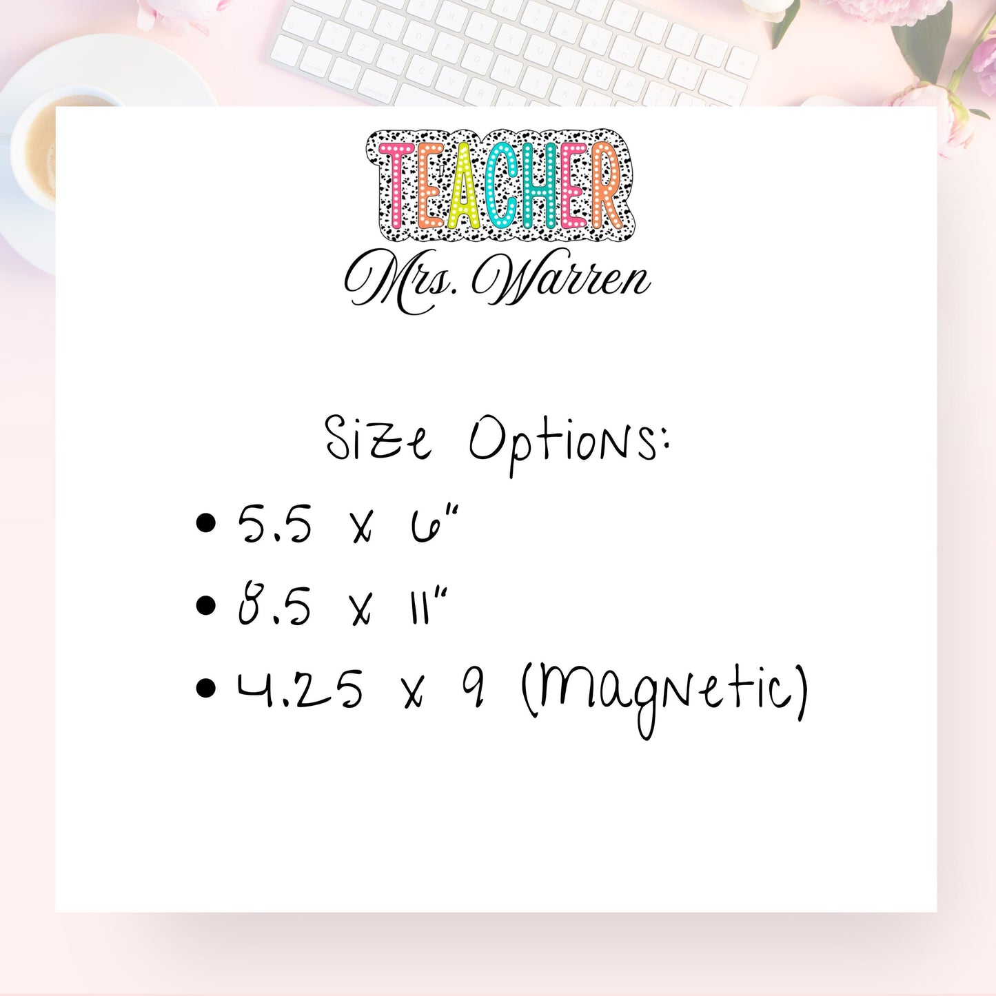 Personalized Notepad, Teacher, Dalmation Background