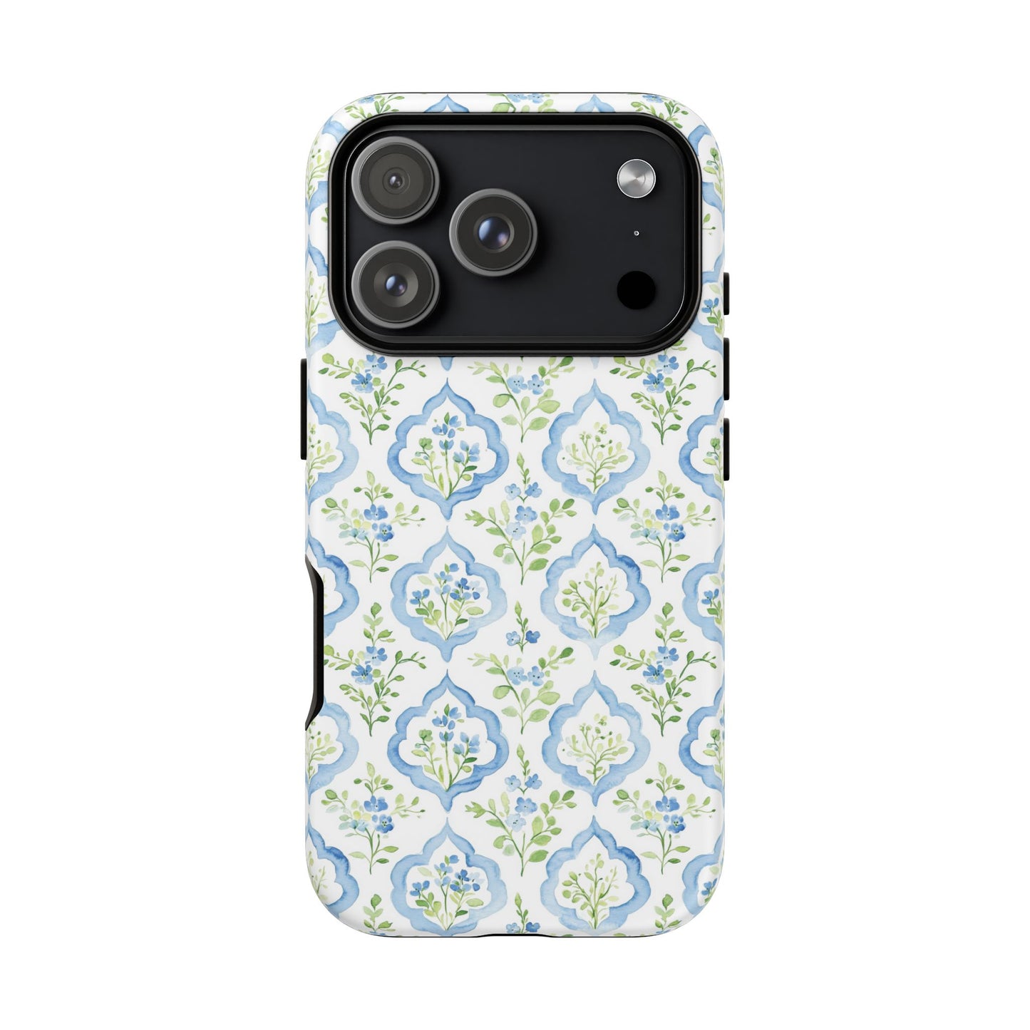 Blue Floral Damask phone case | Tough Case | iPhone 17