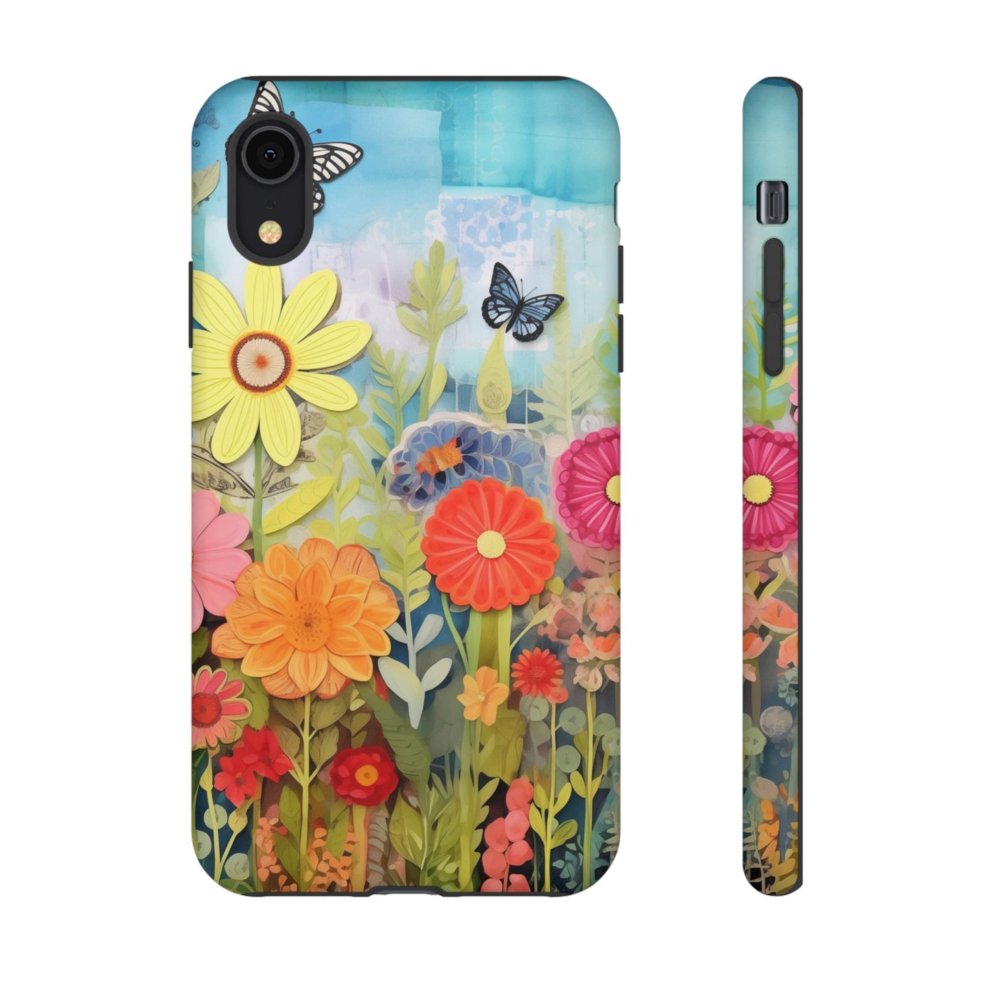 Whimsical Floral Garden phone case | Tough Case | 3d Floral Pattern | iPhone 17