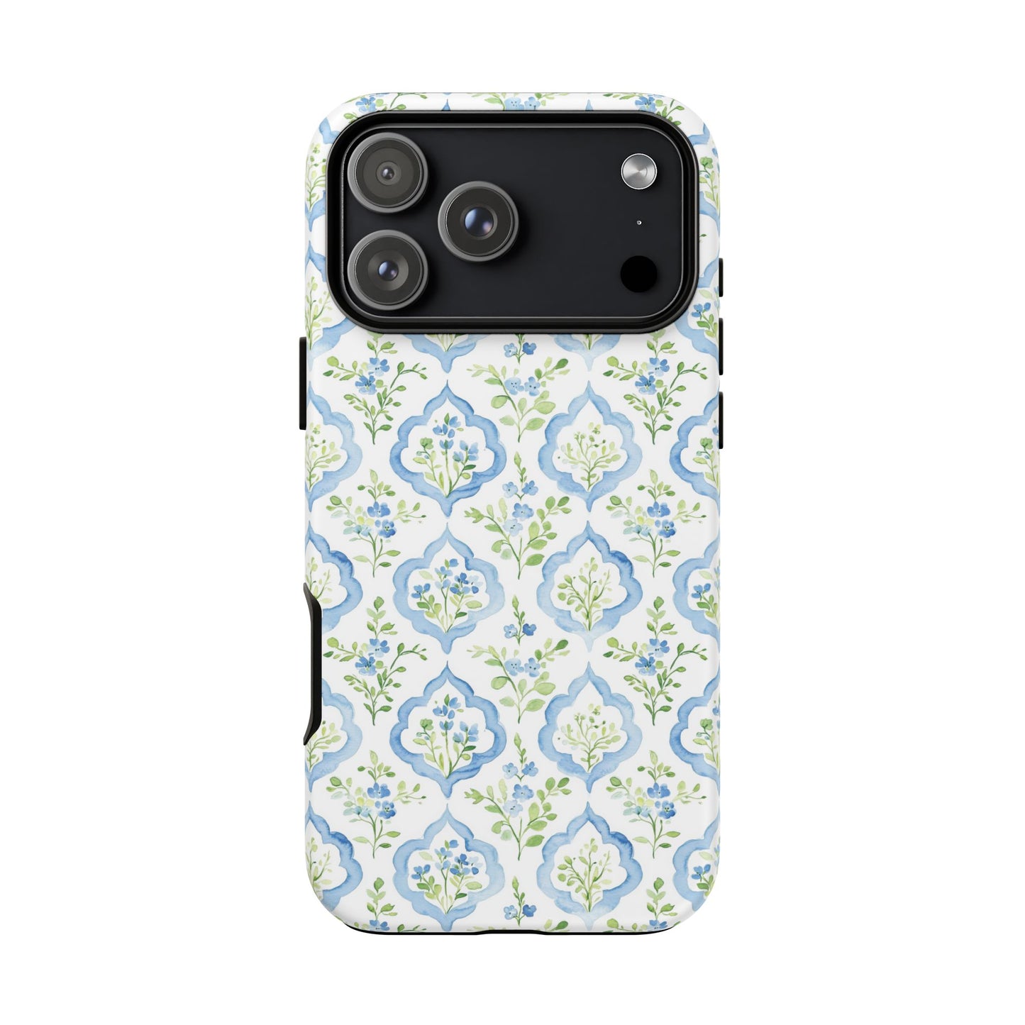 Blue Floral Damask phone case | Tough Case | iPhone 17