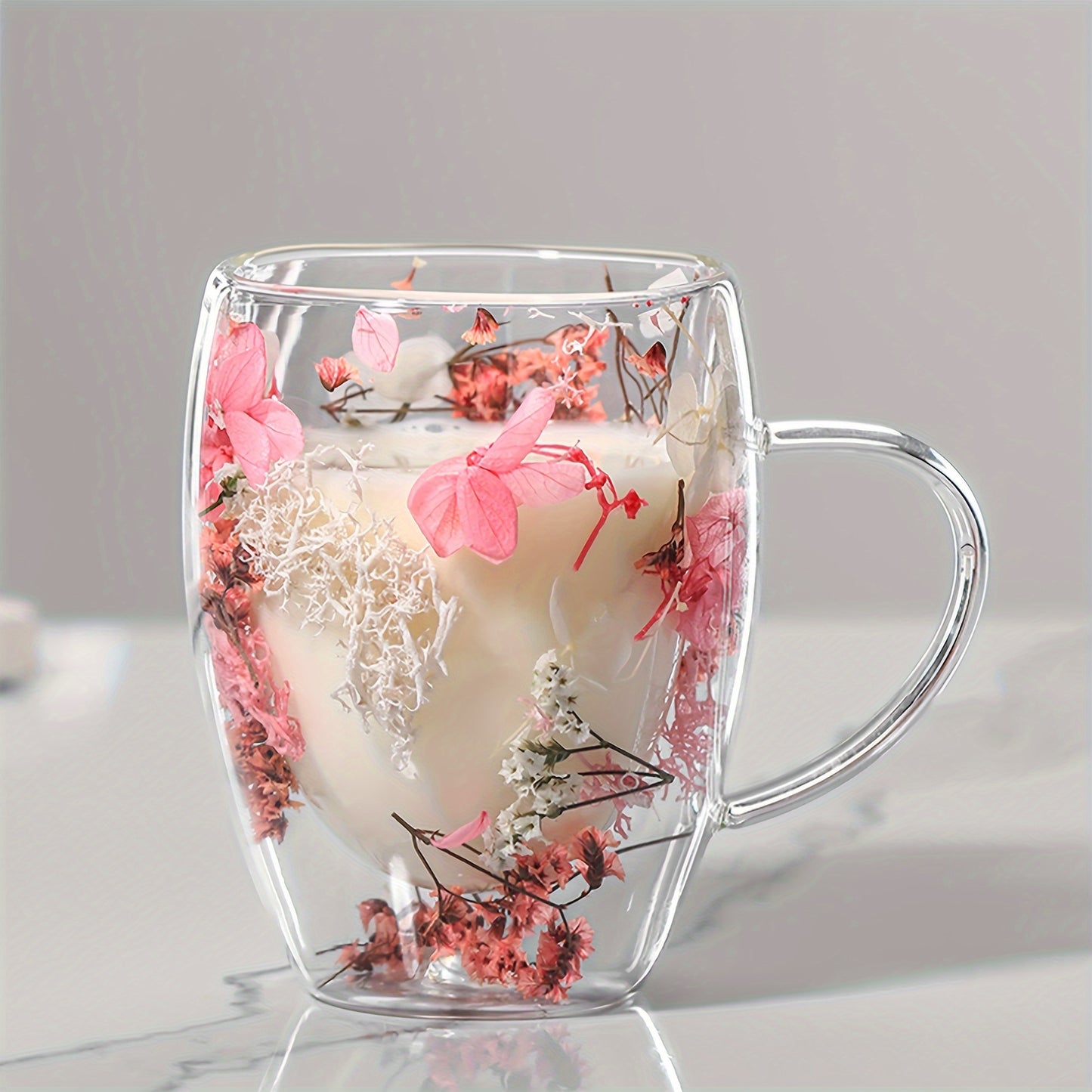 Floral Glass Coffee Mug - Variety