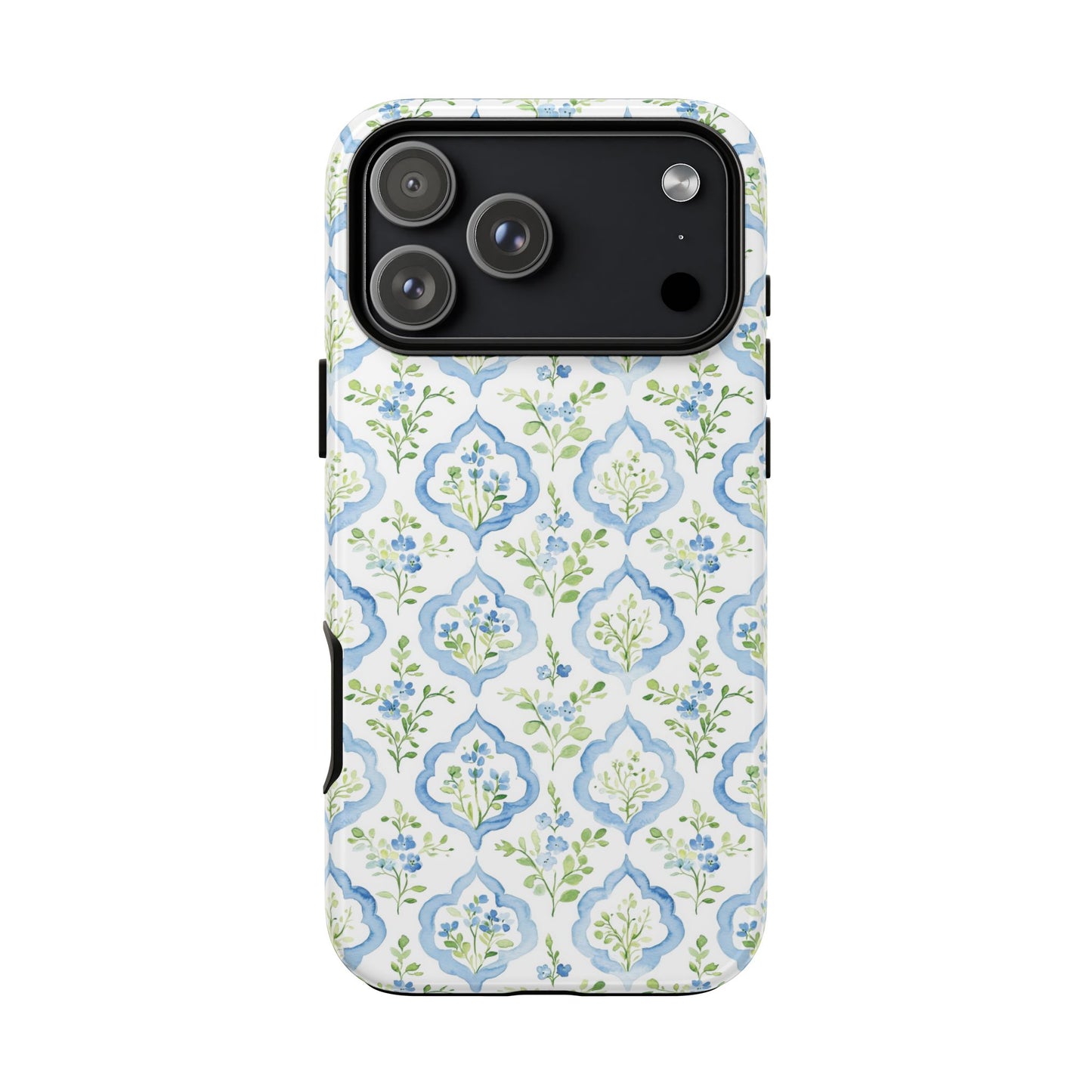 Blue Floral Damask phone case | Tough Case | iPhone 17