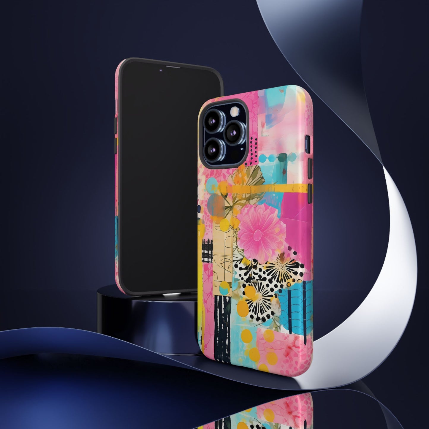 Pink Floral Abstract Phone Case | Tough Cases | iPhone 17