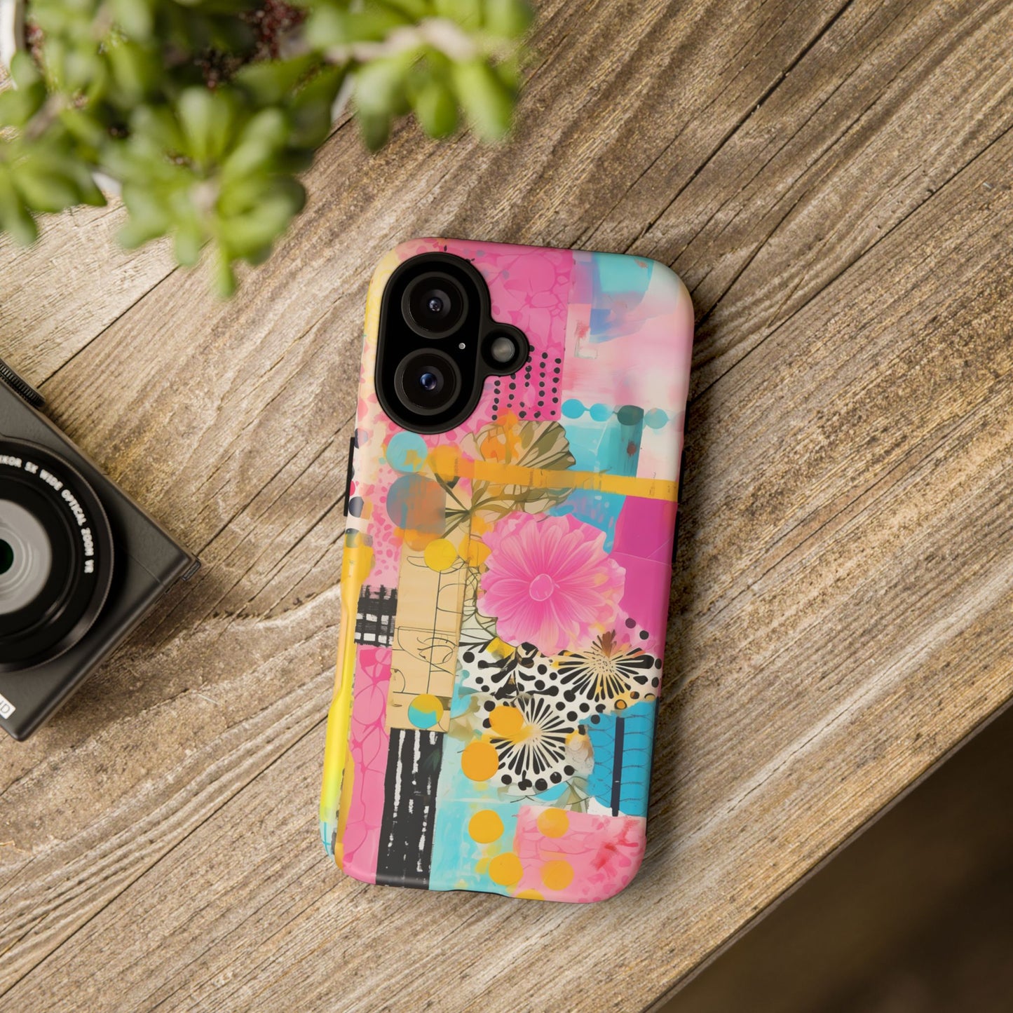 Pink Floral Abstract Phone Case | Tough Cases | iPhone 17