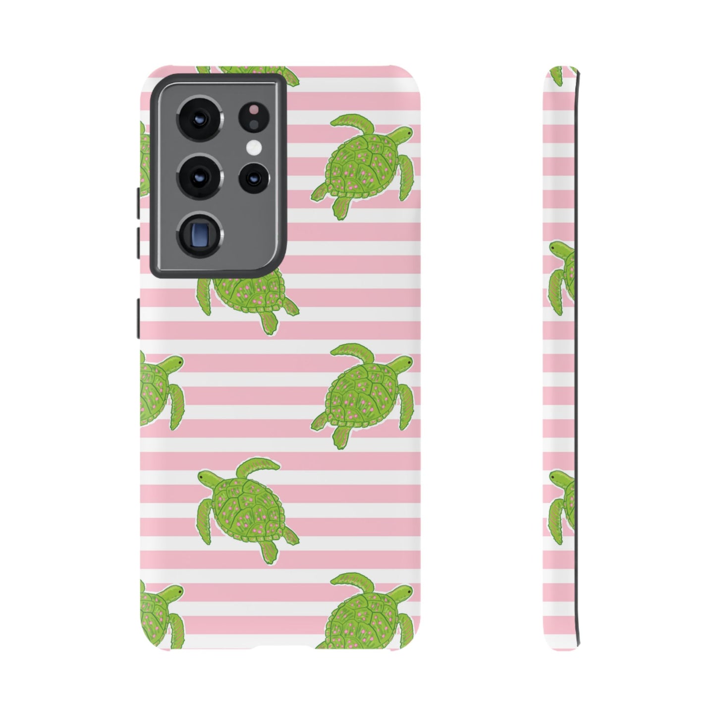 Green Sea Turtles Phone Case | Pink Stripes Tough Case | iPhone 17