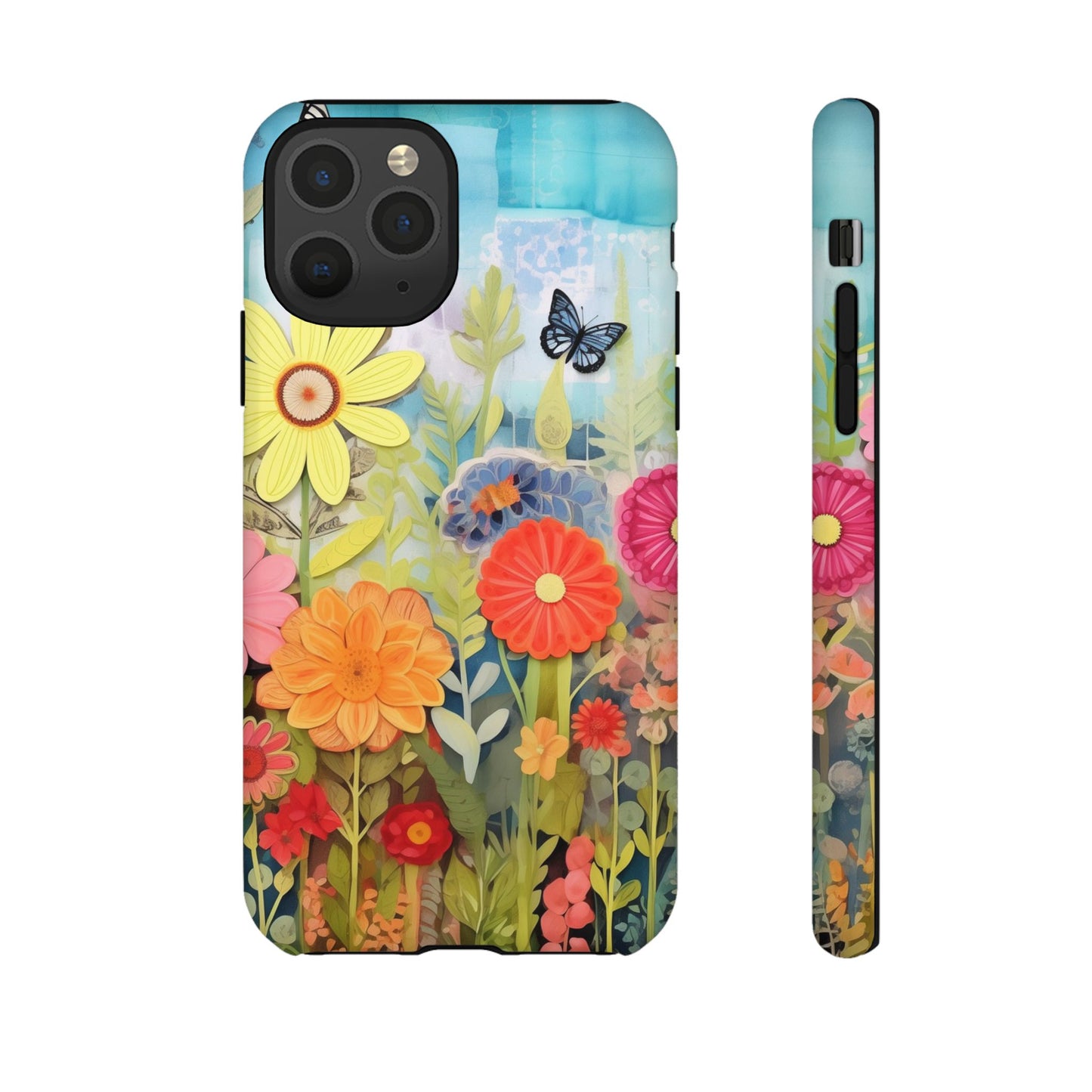 Whimsical Floral Garden phone case | Tough Case | 3d Floral Pattern | iPhone 17