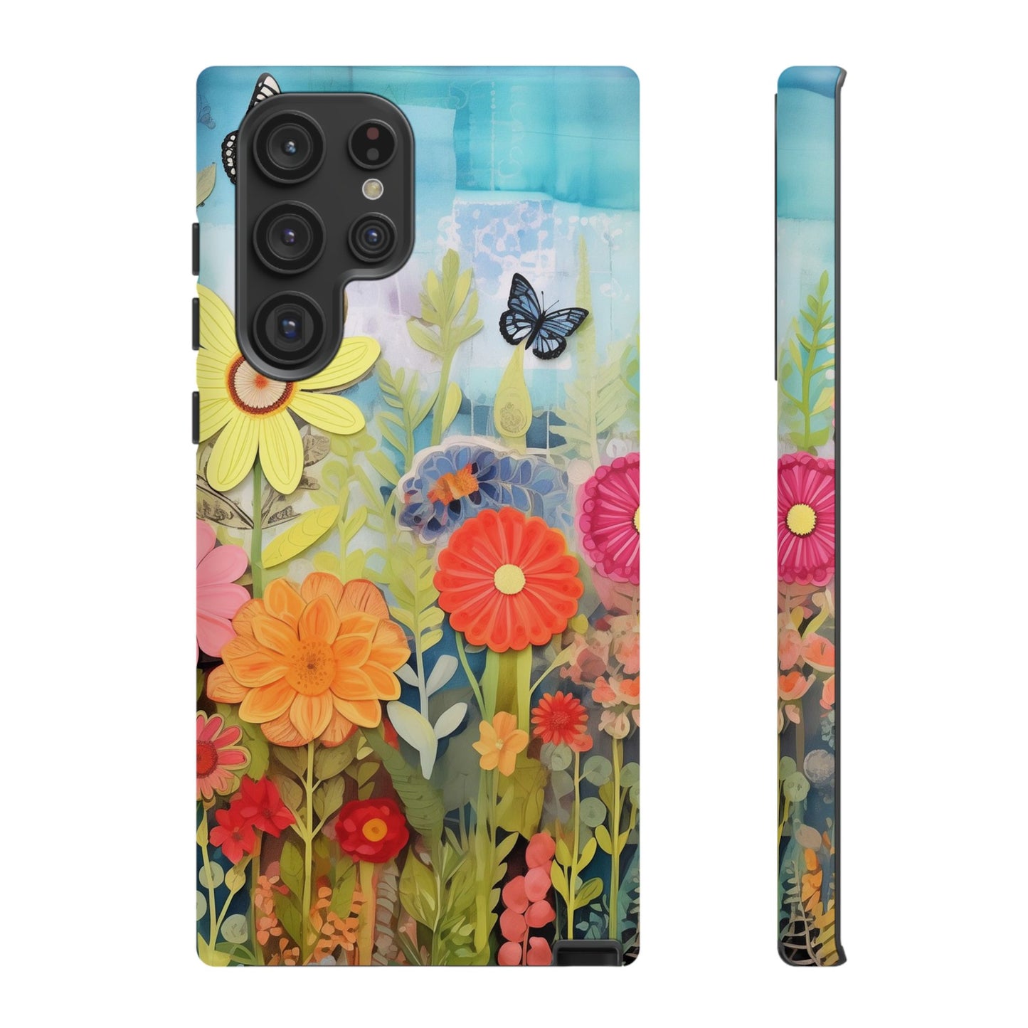 Whimsical Floral Garden phone case | Tough Case | 3d Floral Pattern | iPhone 17