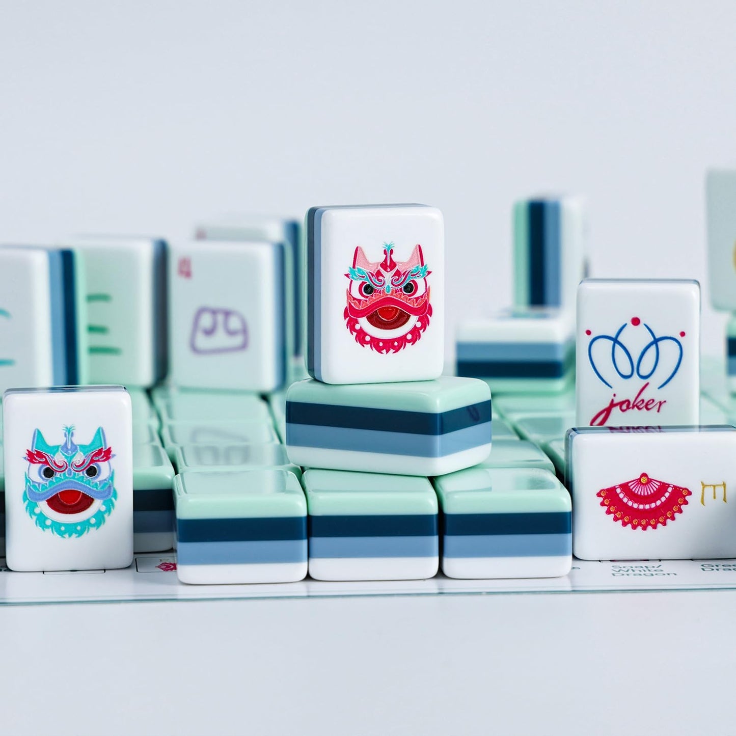 My Mahjong Trove 160 Acrylic 4 Layer Engraved American Mahjong Tiles Set: Amazon