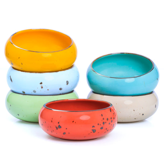 Esfour Ceramics Dessert Bowls Set of 6 – 13.5oz Assorted Colors
