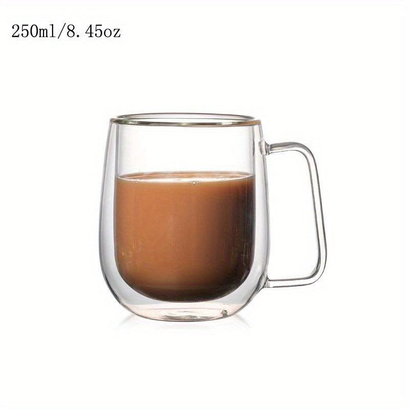 Double-Walled Glass Coffee Mug with Handle