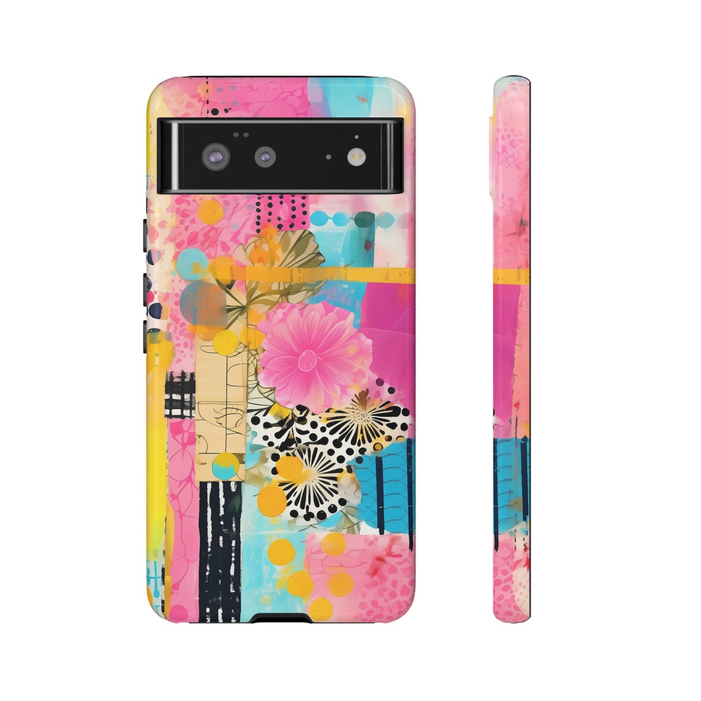 Pink Floral Abstract Phone Case | Tough Cases | iPhone 17