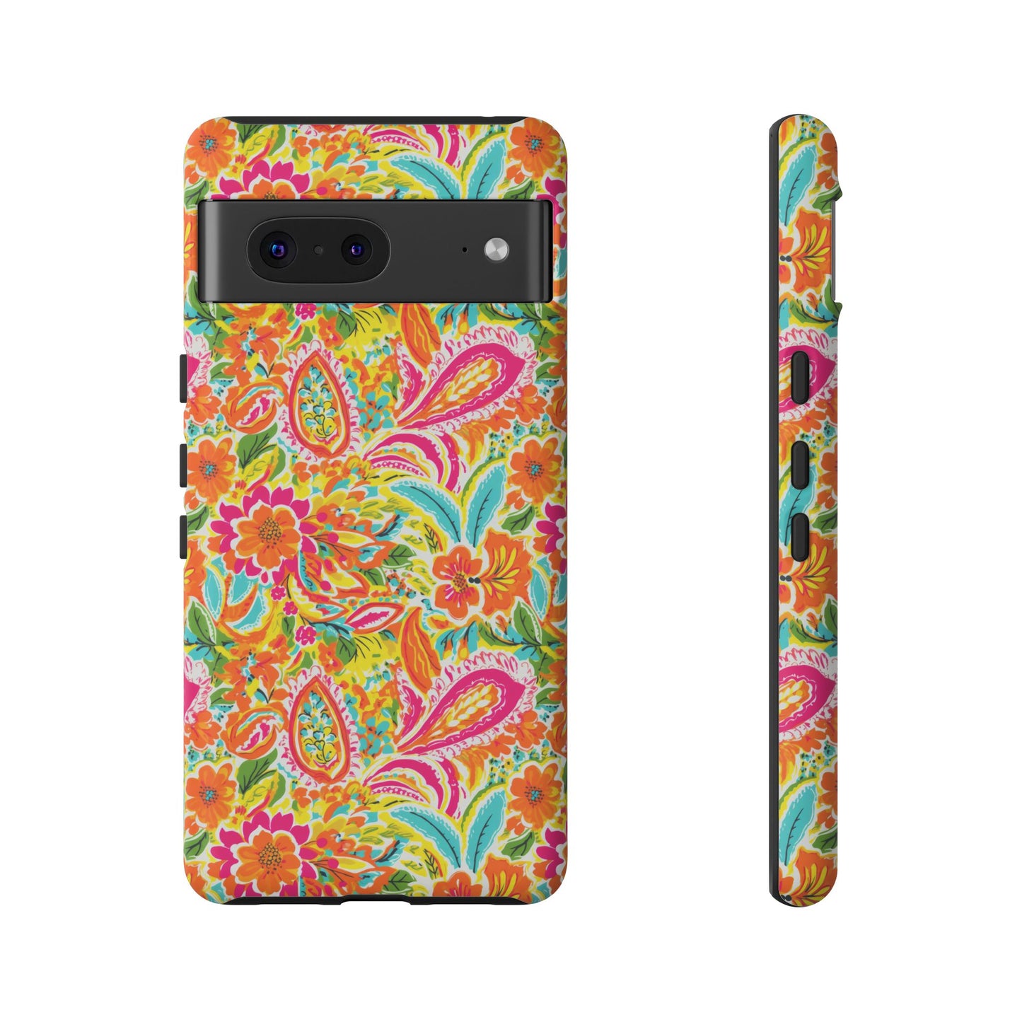 Vibrant Floral Paisley phone case | Tough Cases | Orange and Pink Floral | iPhone 17