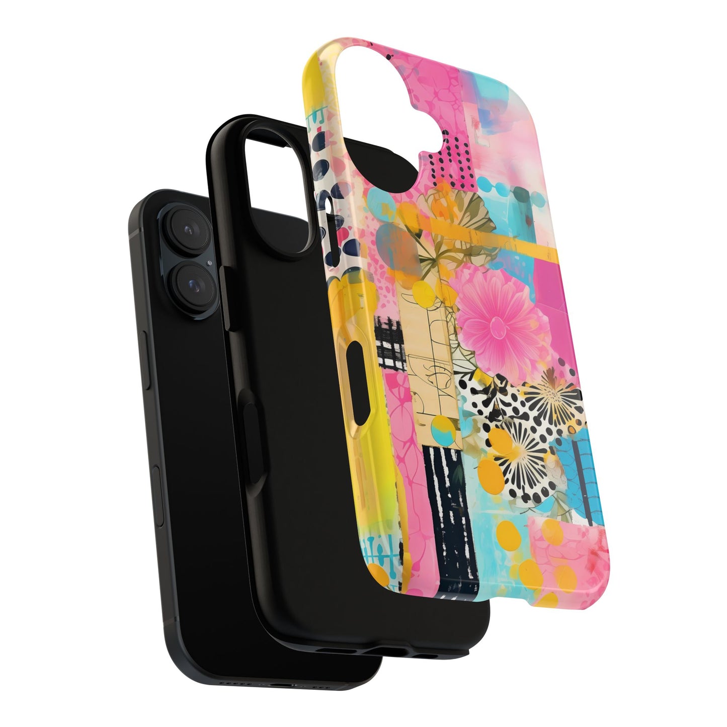 Pink Floral Abstract Phone Case | Tough Cases | iPhone 17