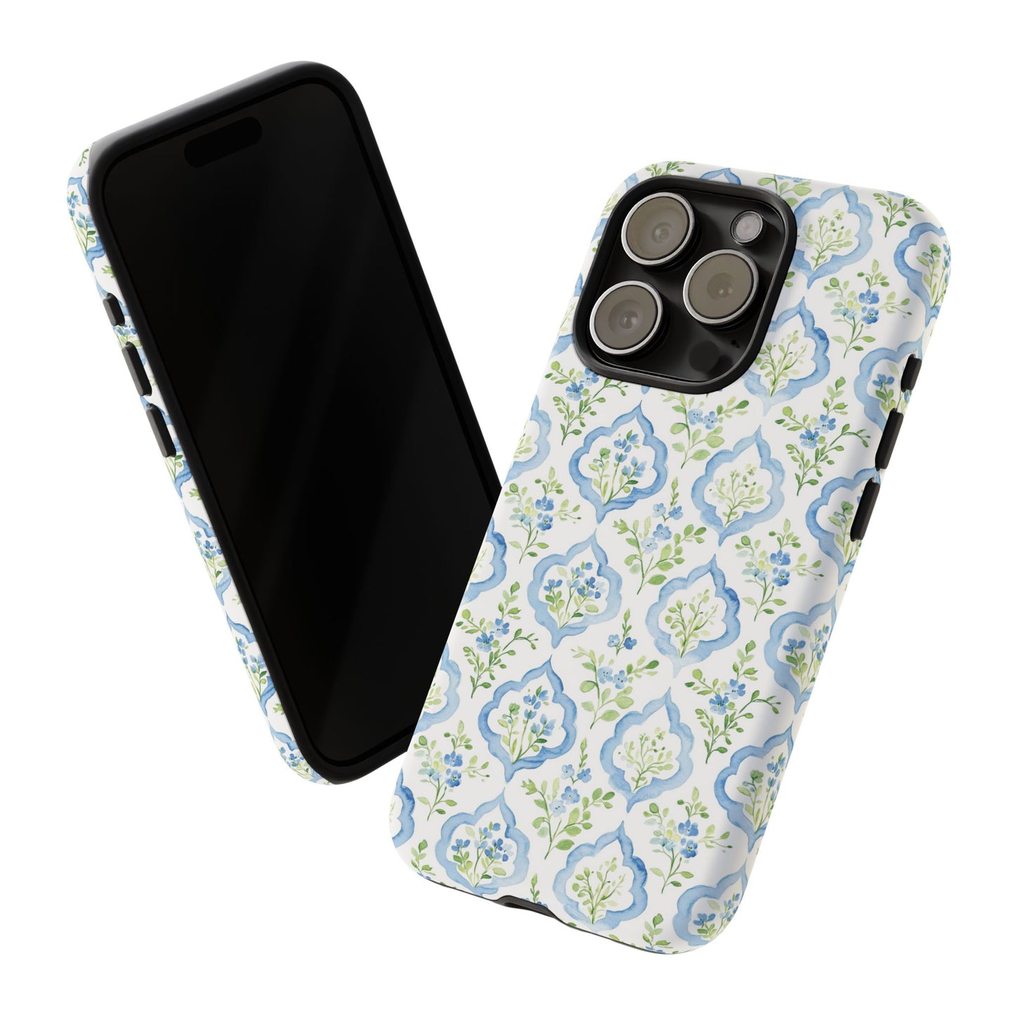 Blue Floral Damask phone case | Tough Case | iPhone 17