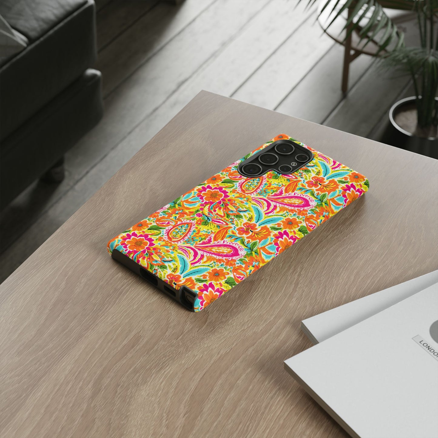 Vibrant Floral Paisley phone case | Tough Cases | Orange and Pink Floral | iPhone 17
