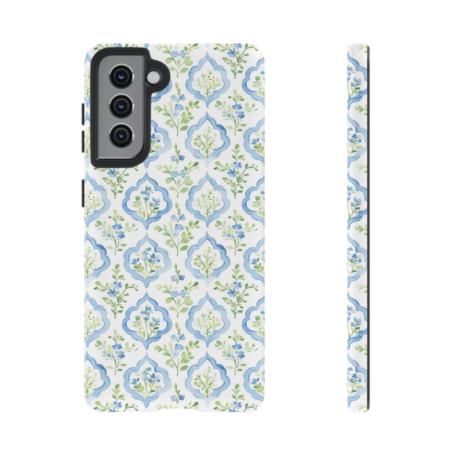 Blue Floral Damask phone case | Tough Case | iPhone 17