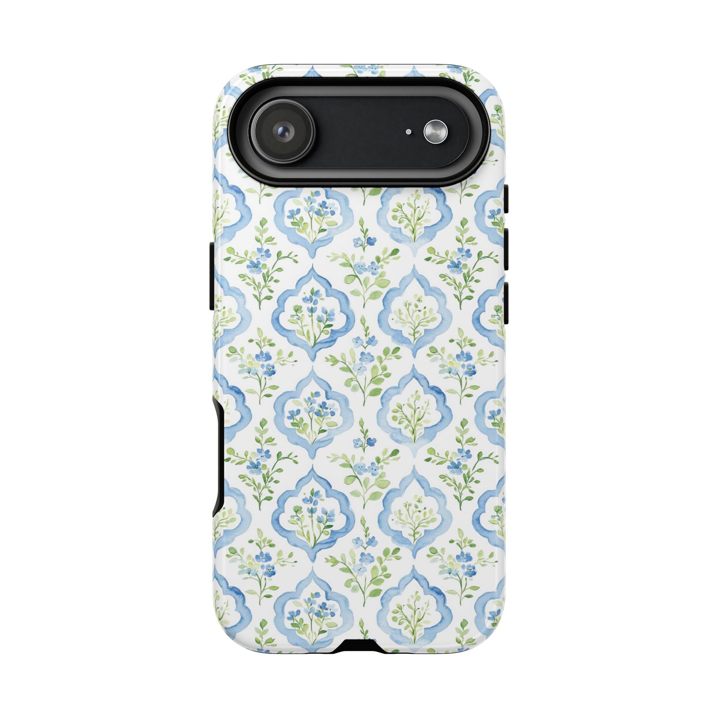Blue Floral Damask phone case | Tough Case | iPhone 17
