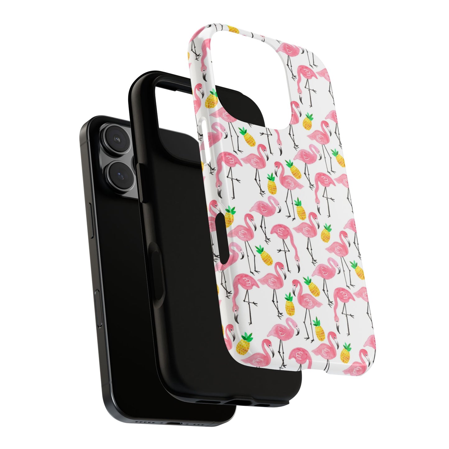 Flamingo & Pineapple Tough Case — Pink Tropical Phone Case