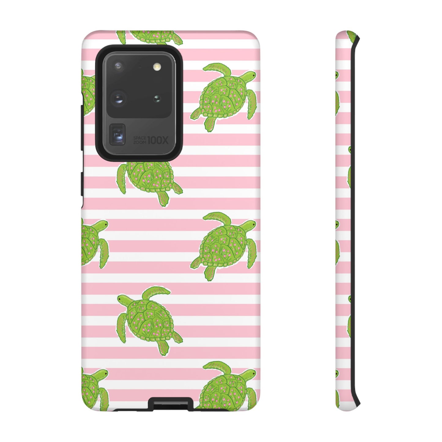 Green Sea Turtles Phone Case | Pink Stripes Tough Case | iPhone 17