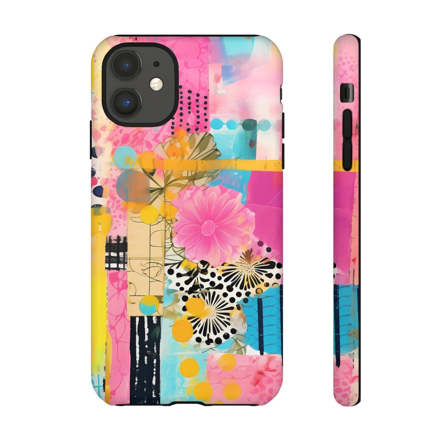 Pink Floral Abstract Phone Case | Tough Cases | iPhone 17
