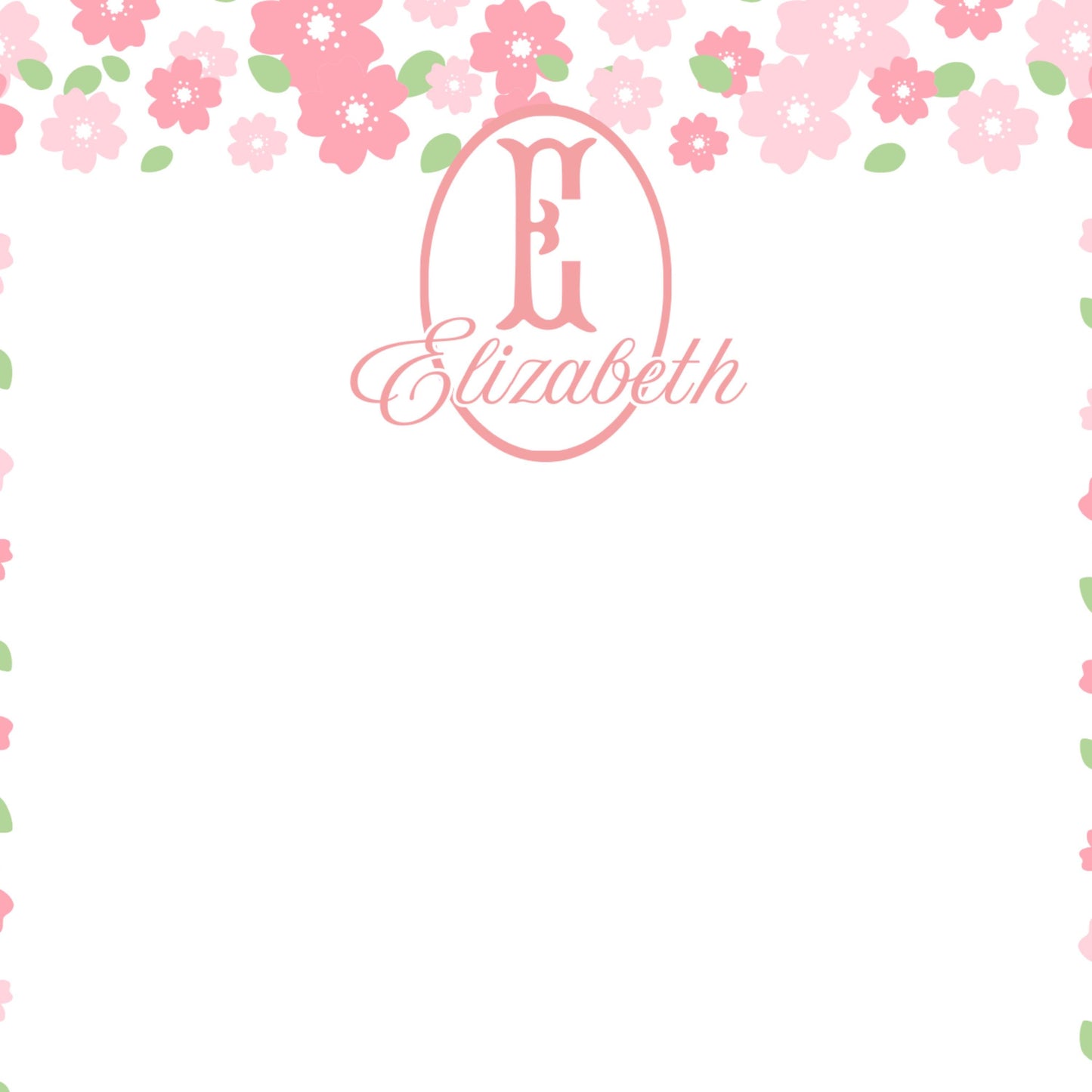 Personalized Notepad, Pink Ditsy Floral