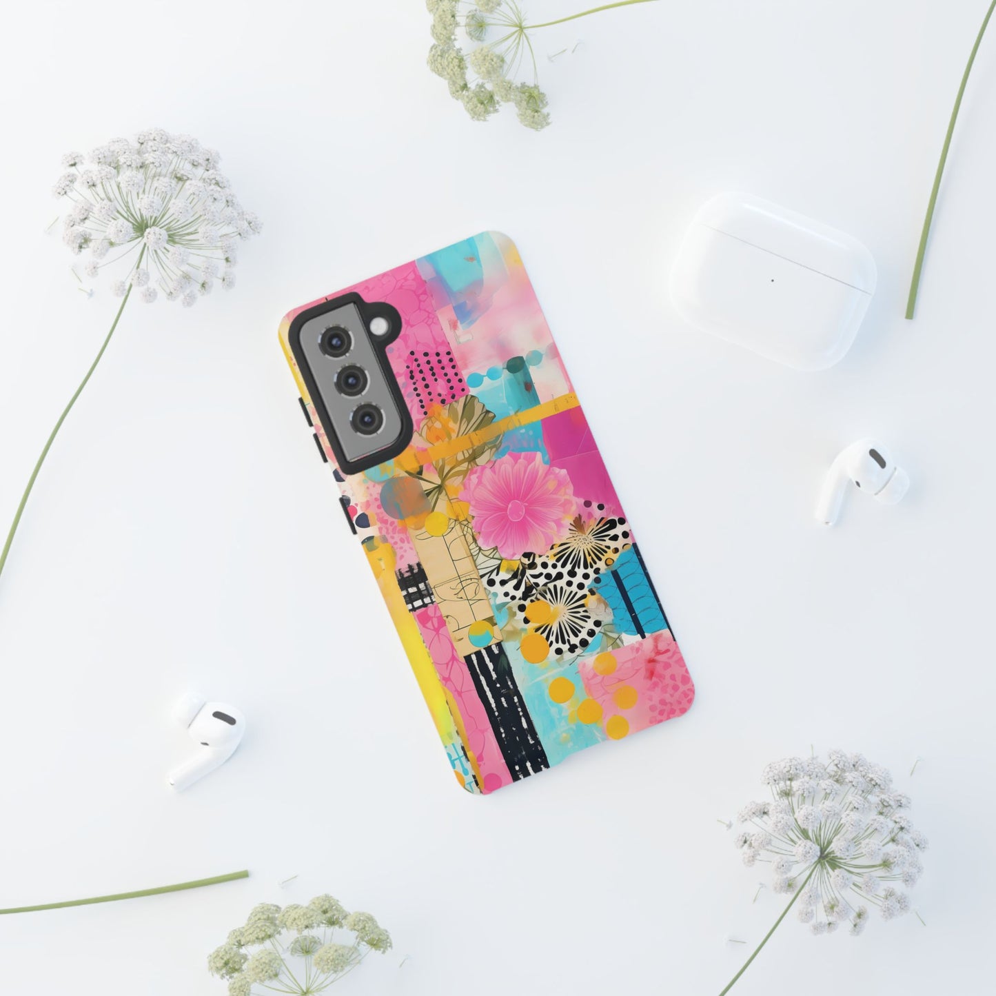 Pink Floral Abstract Phone Case | Tough Cases | iPhone 17