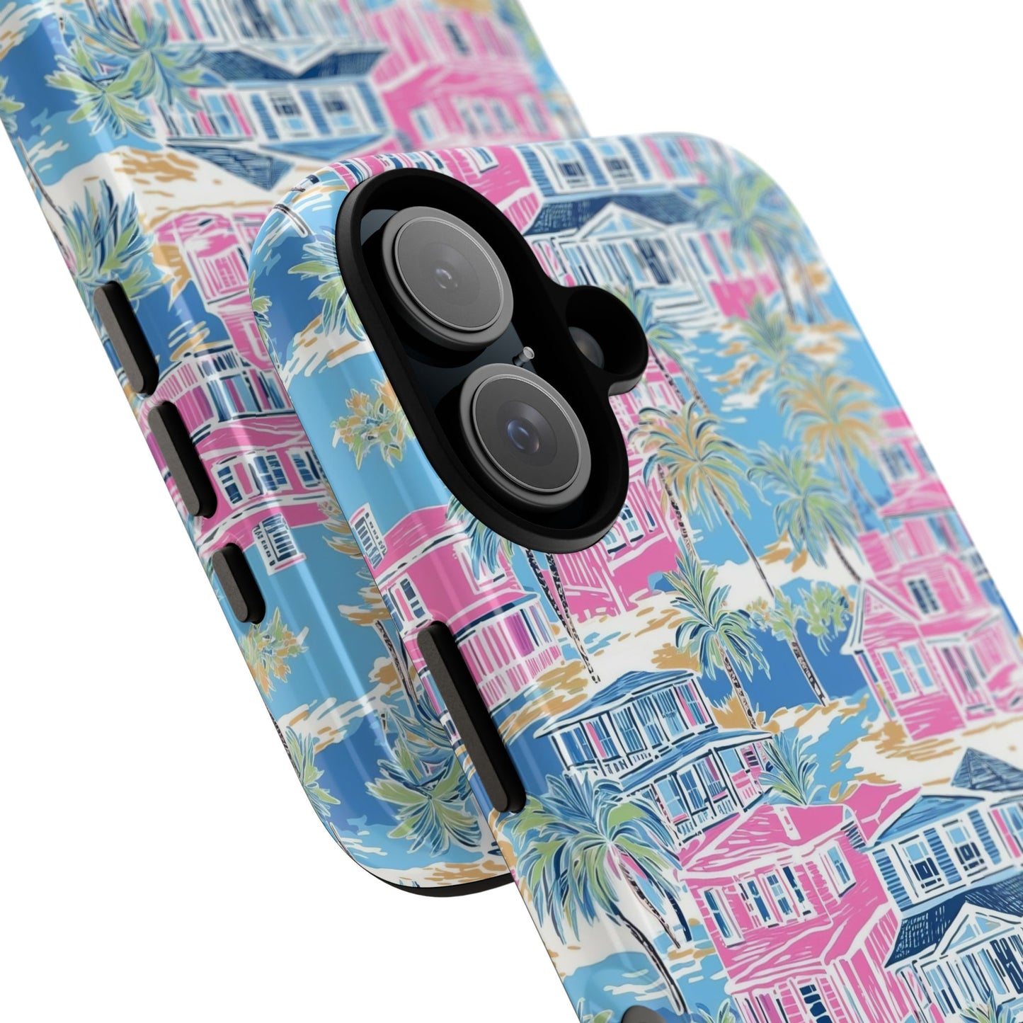 Tropical Beach Houses Tough Case | Palm Tree Coastal Phone Cover | iPhone 17