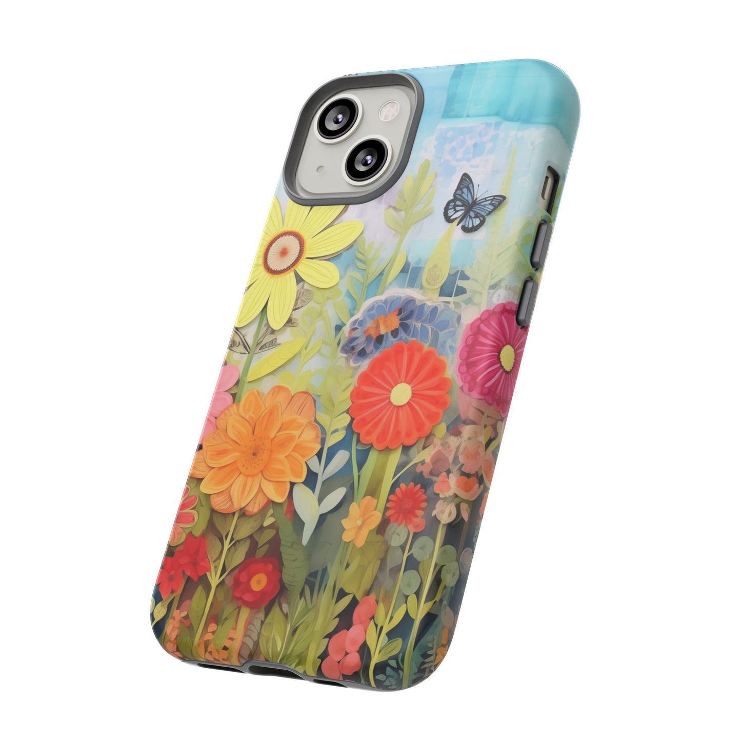 Whimsical Floral Garden phone case | Tough Case | 3d Floral Pattern | iPhone 17