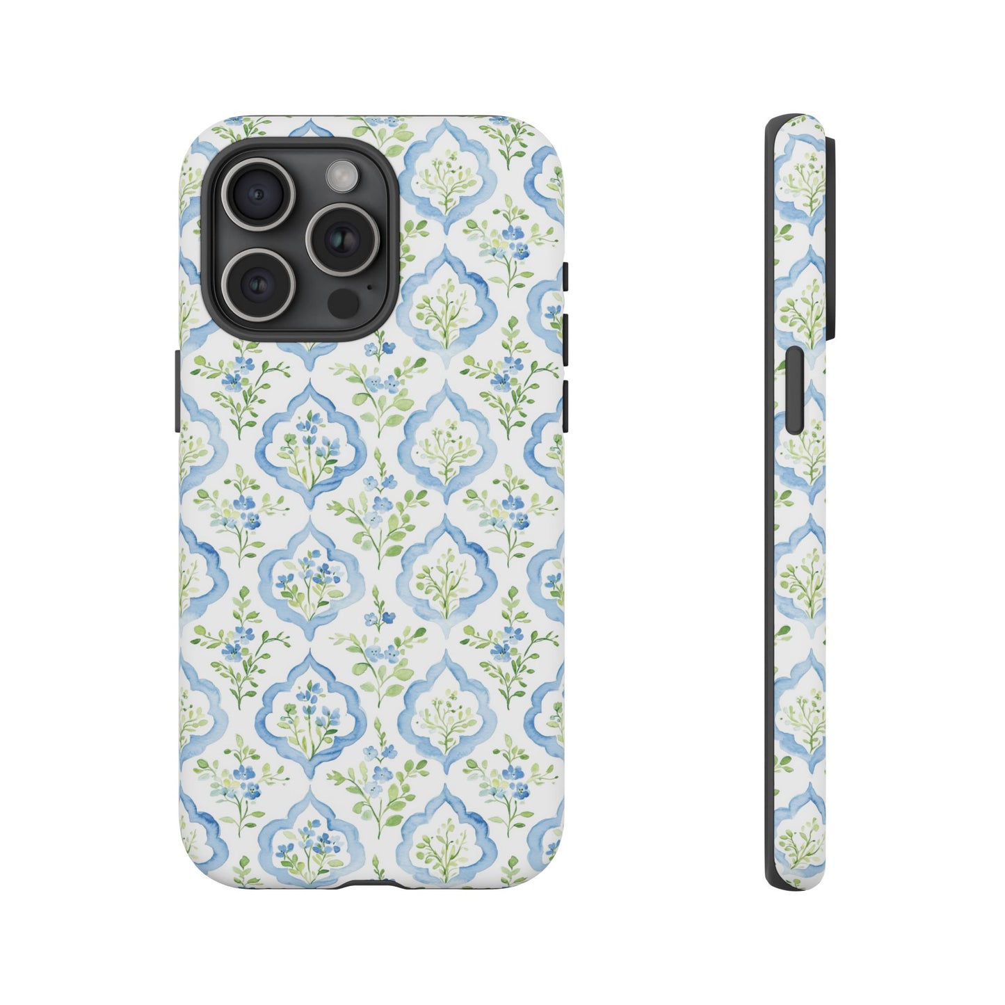 Blue Floral Damask phone case | Tough Case | iPhone 17