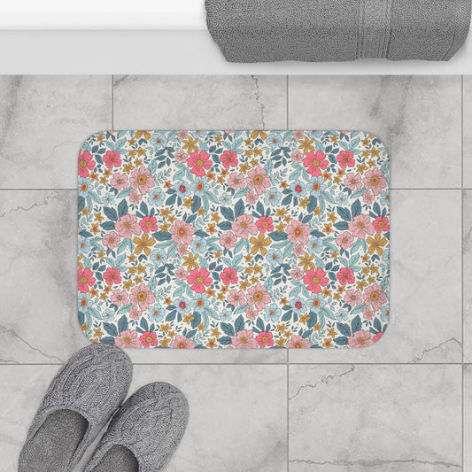 Custom Bath Mat, Wildflowers