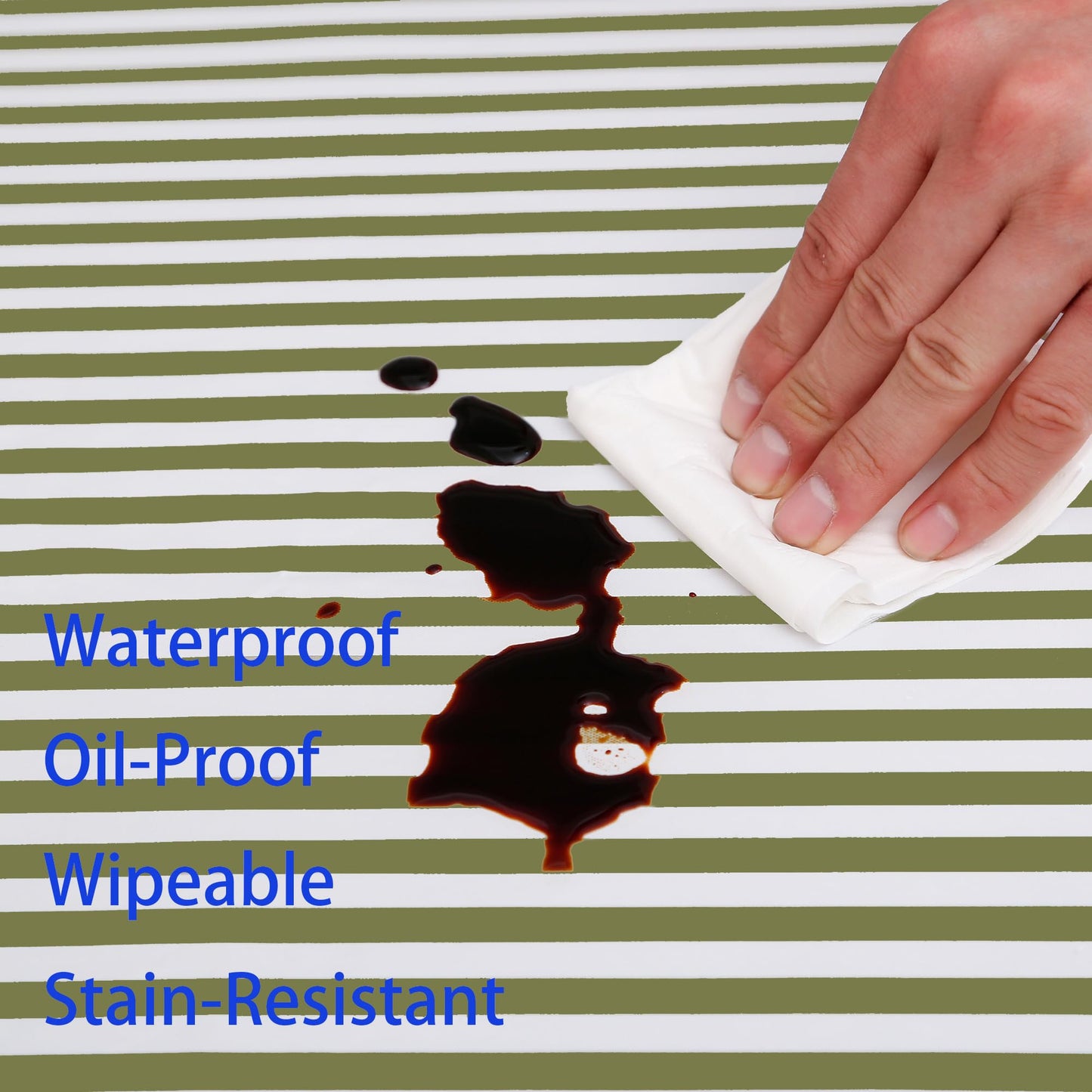 Heavy‑Duty Vinyl Tablecloth 54x54 – Stripe, Flannel‑Backed & Waterproof