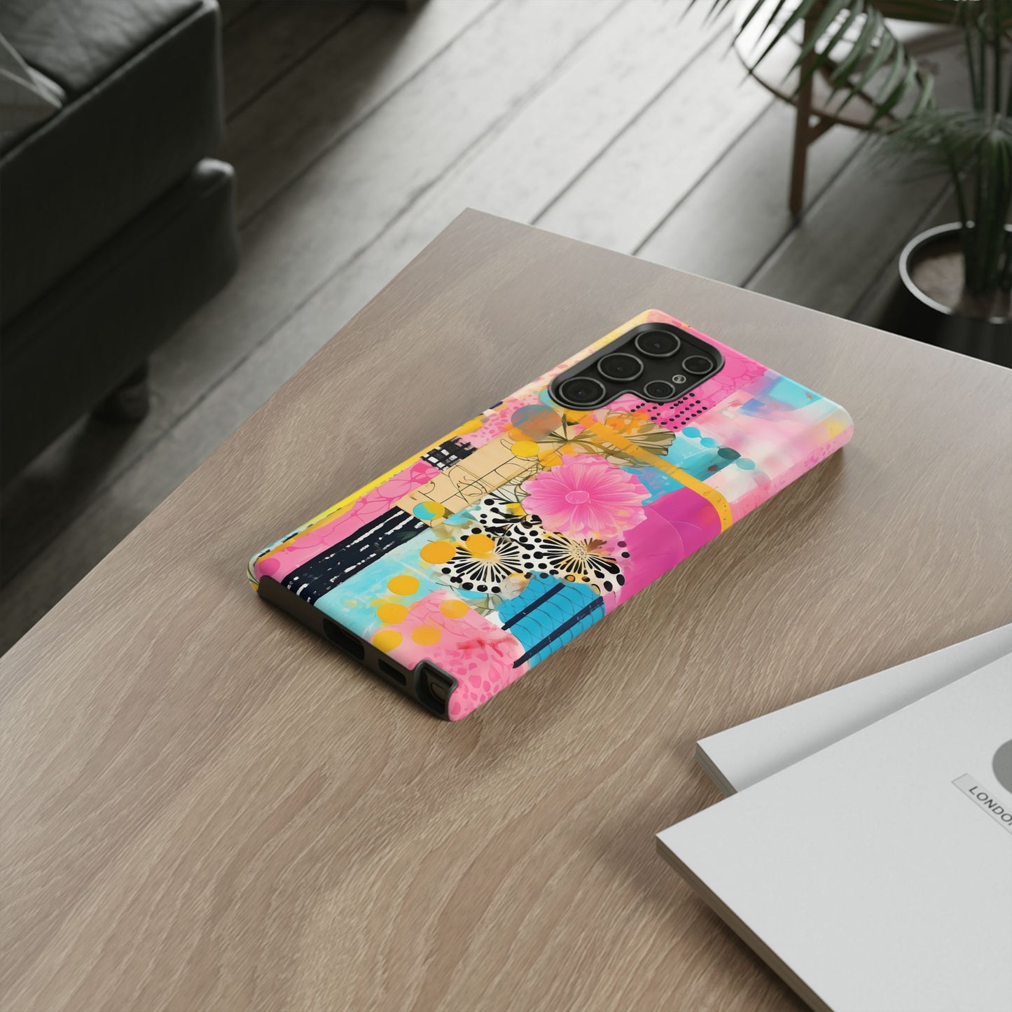 Pink Floral Abstract Phone Case | Tough Cases | iPhone 17