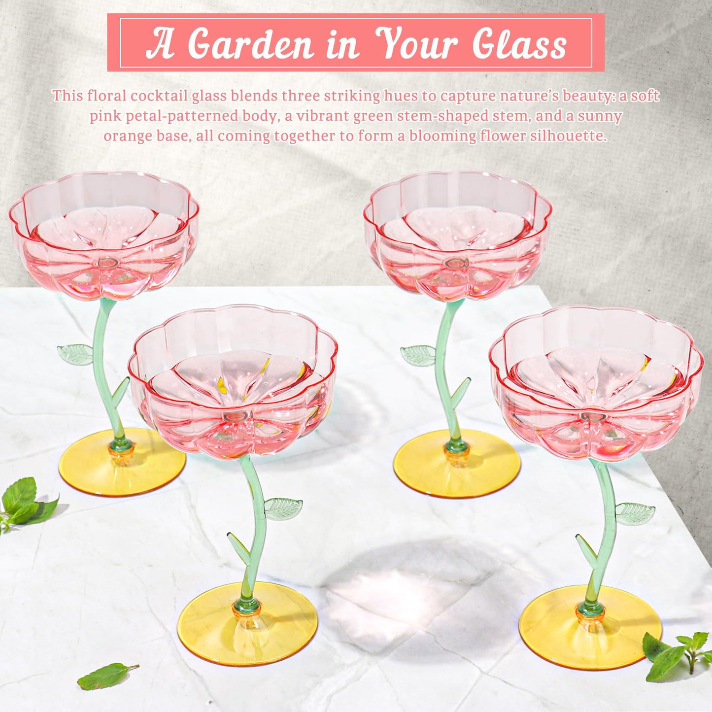 Pink Ribbed Coupe Glasses Set of 12 | Disposable Cocktail & Champagne Glasses