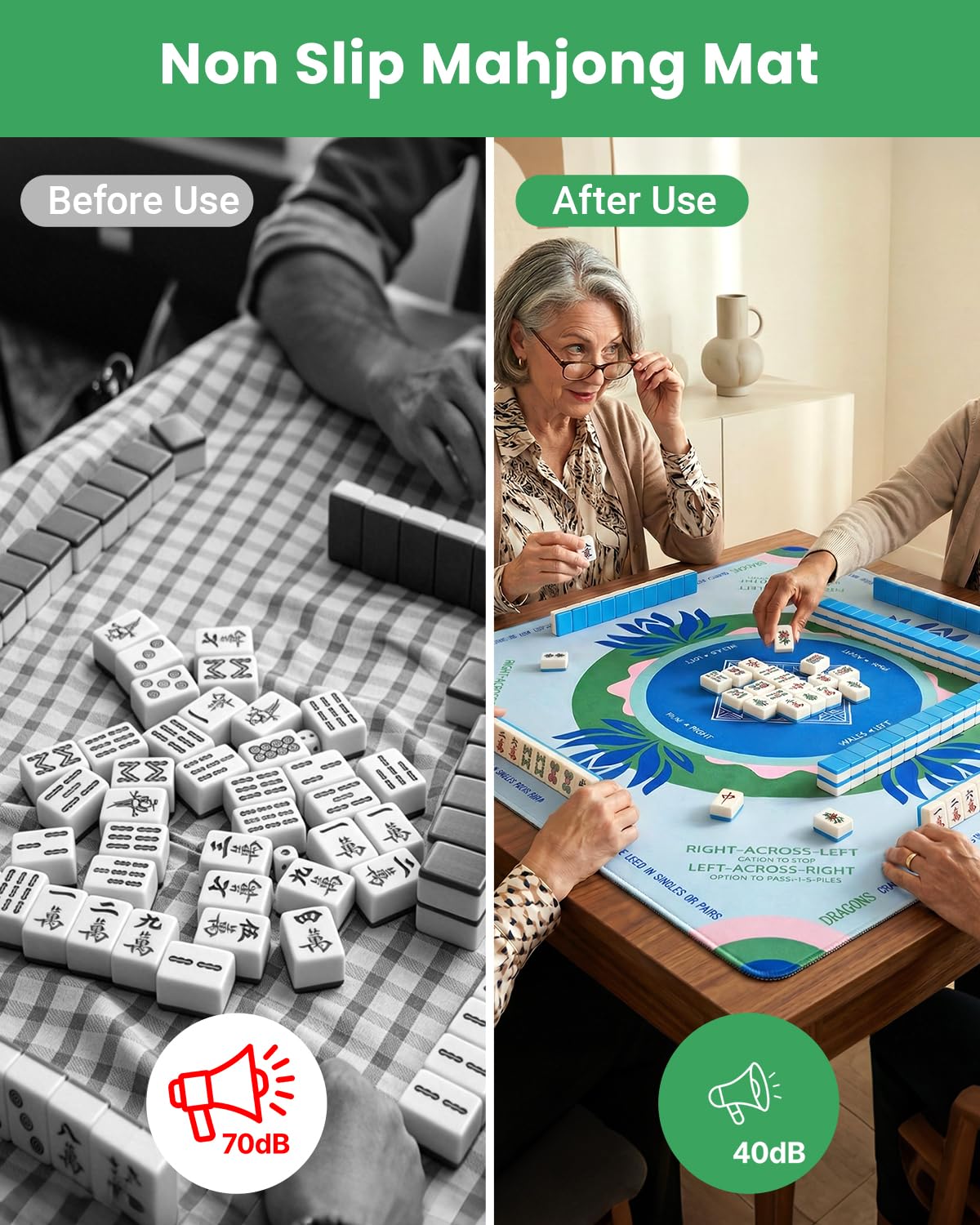 Mikccer Mahjong Mat with Rules: Amazon