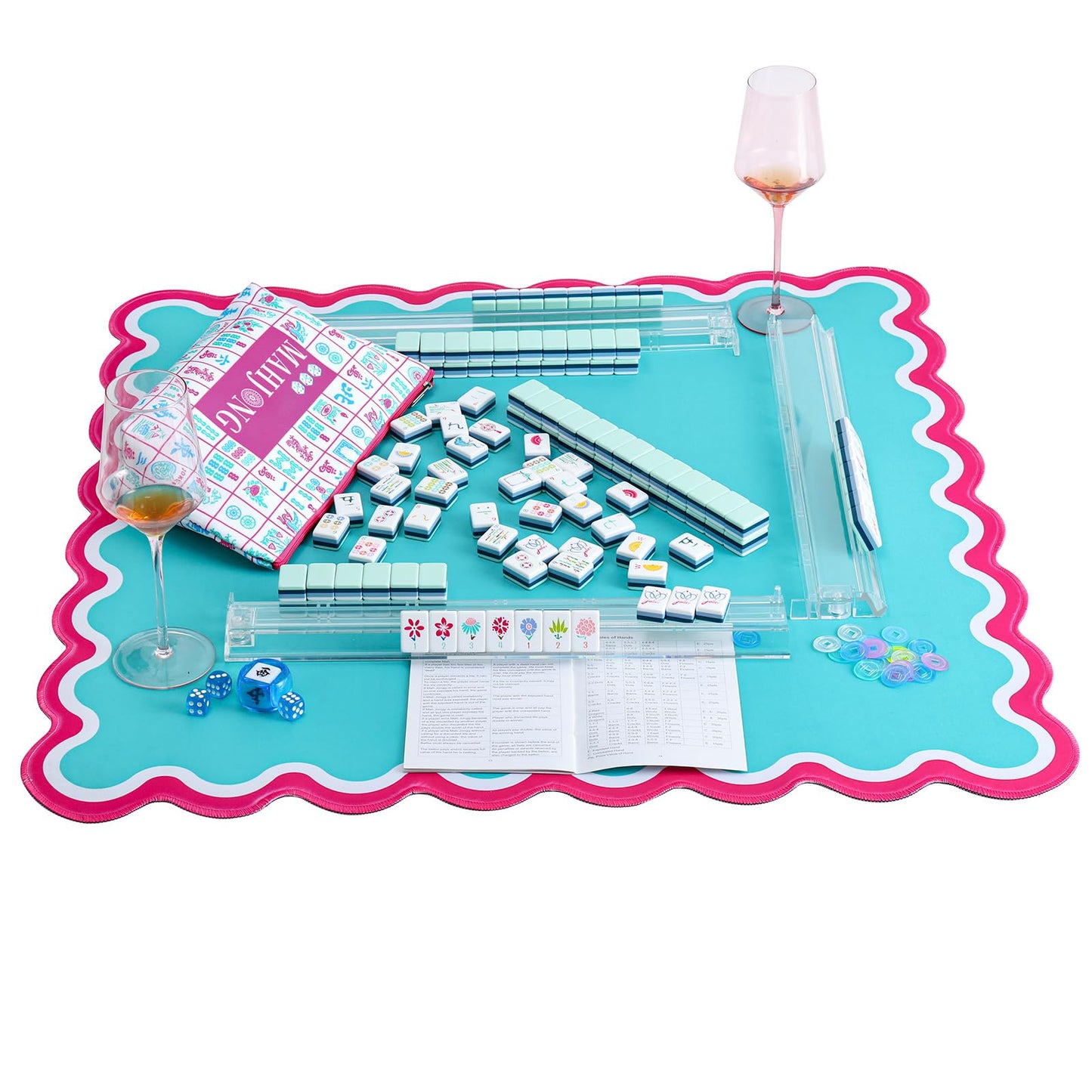 My Mahjong Trove 160 Acrylic 4 Layer Engraved American Mahjong Tiles Set: Amazon
