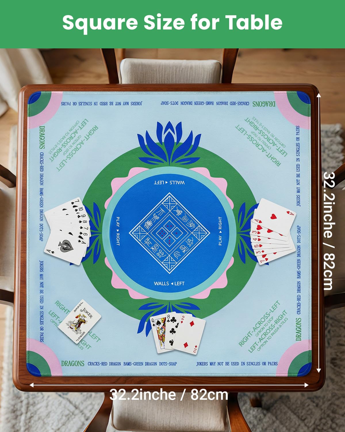 Mikccer Mahjong Mat with Rules: Amazon