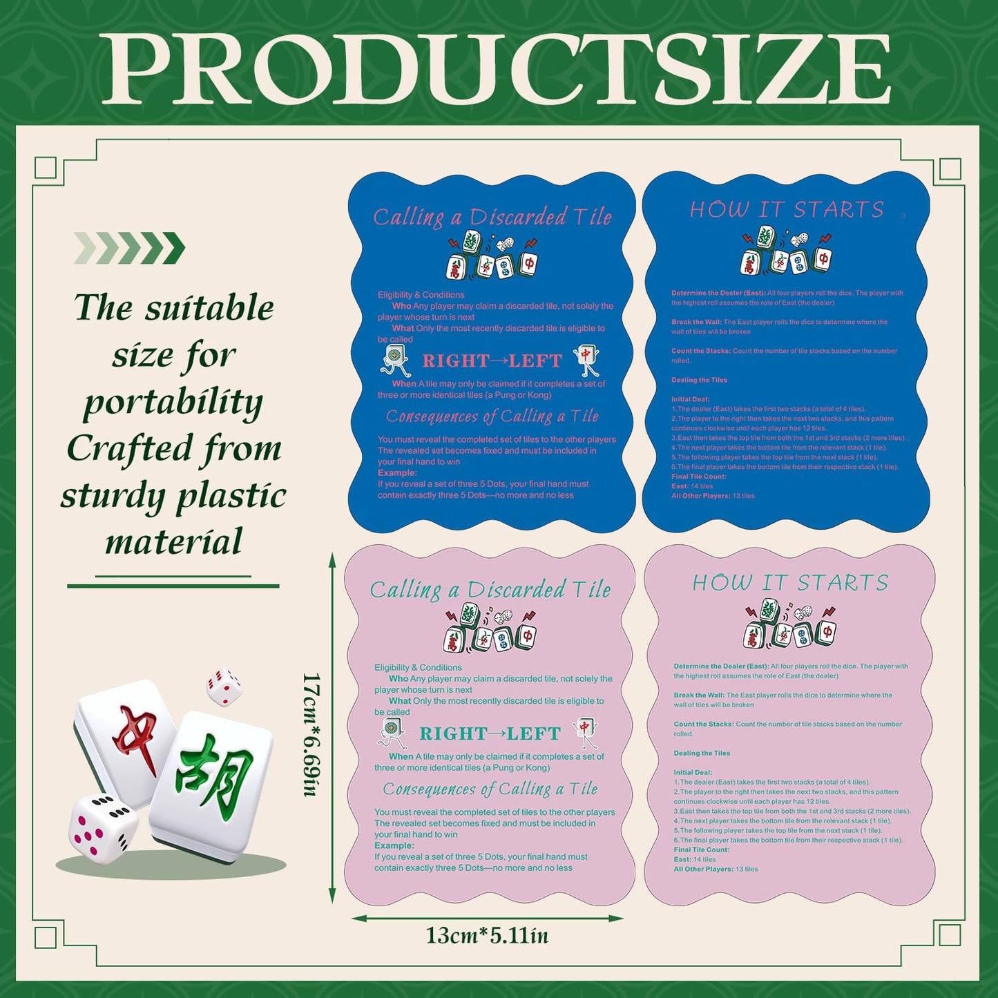 4 Pcs Mahjong Tile Shufflers with Printed Mahjong Rules: Amazon