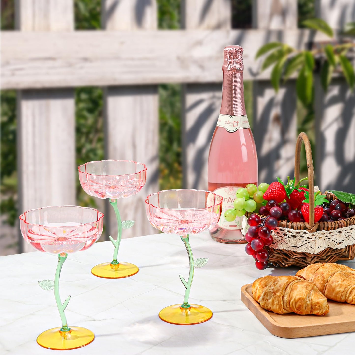 Pink Ribbed Coupe Glasses Set of 12 | Disposable Cocktail & Champagne Glasses