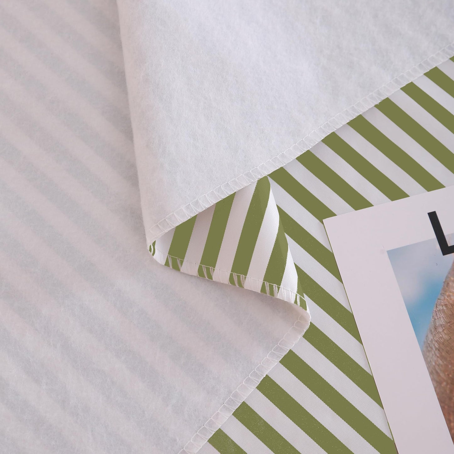 Heavy‑Duty Vinyl Tablecloth 54x54 – Stripe, Flannel‑Backed & Waterproof