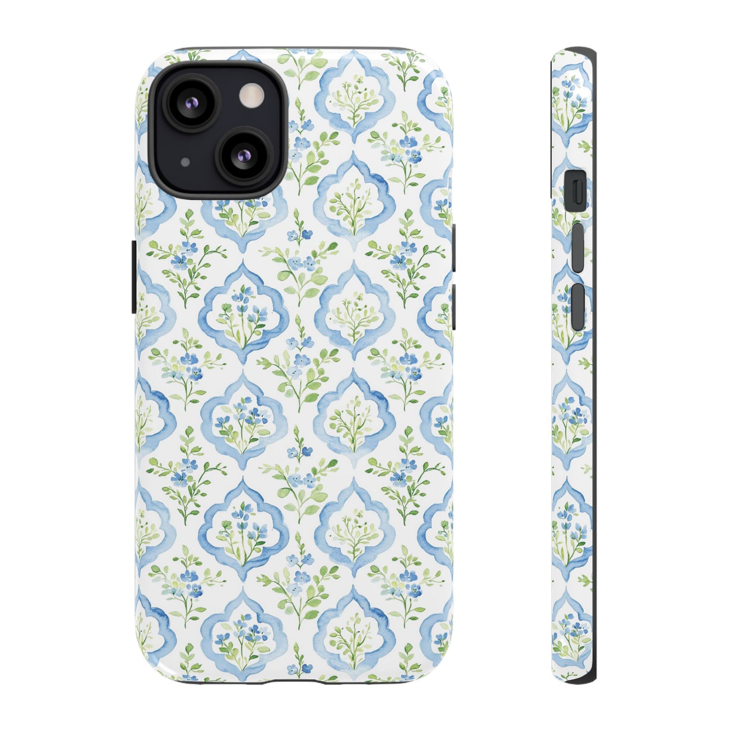 Blue Floral Damask phone case | Tough Case | iPhone 17