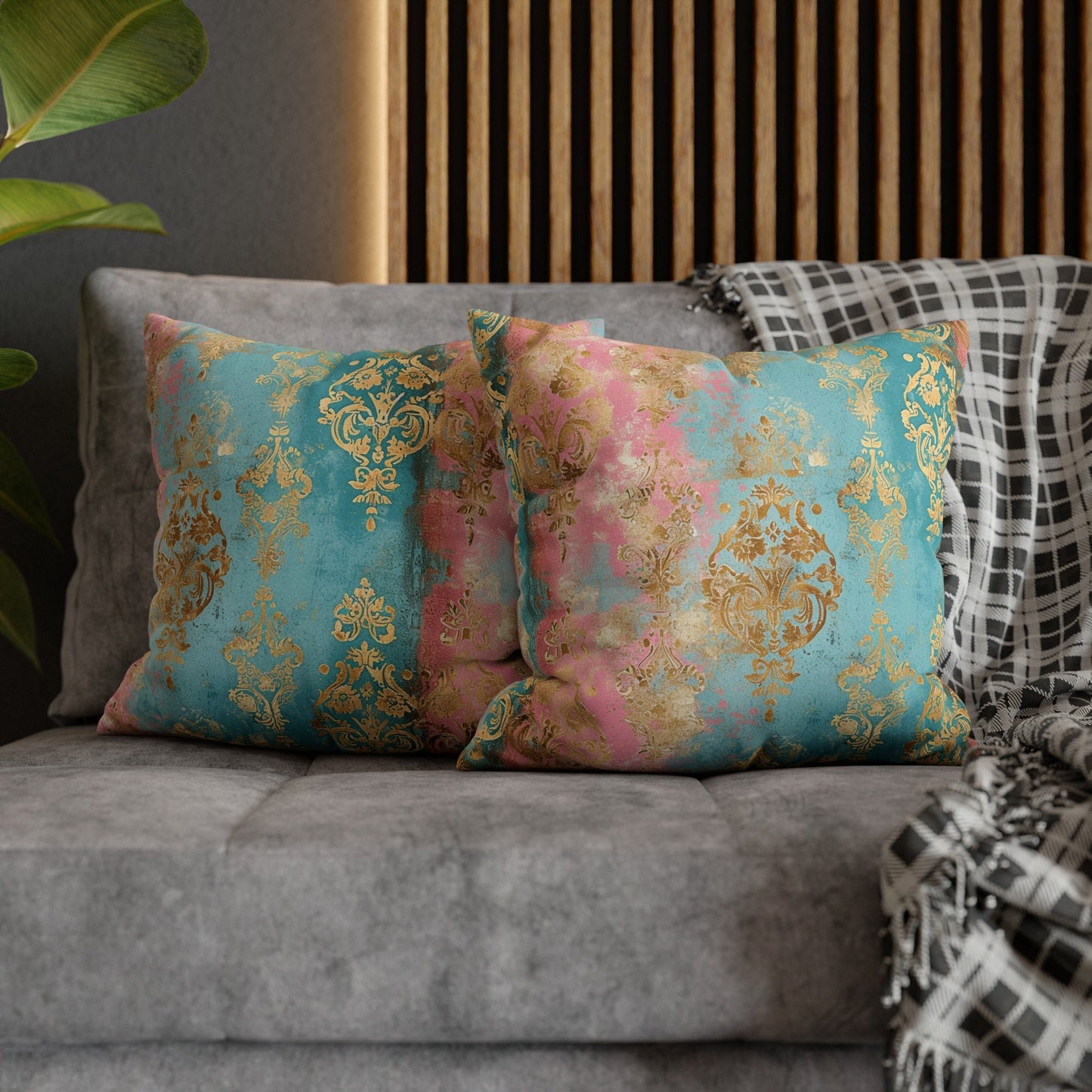 Custom Throw Pillow, Elegant Damask