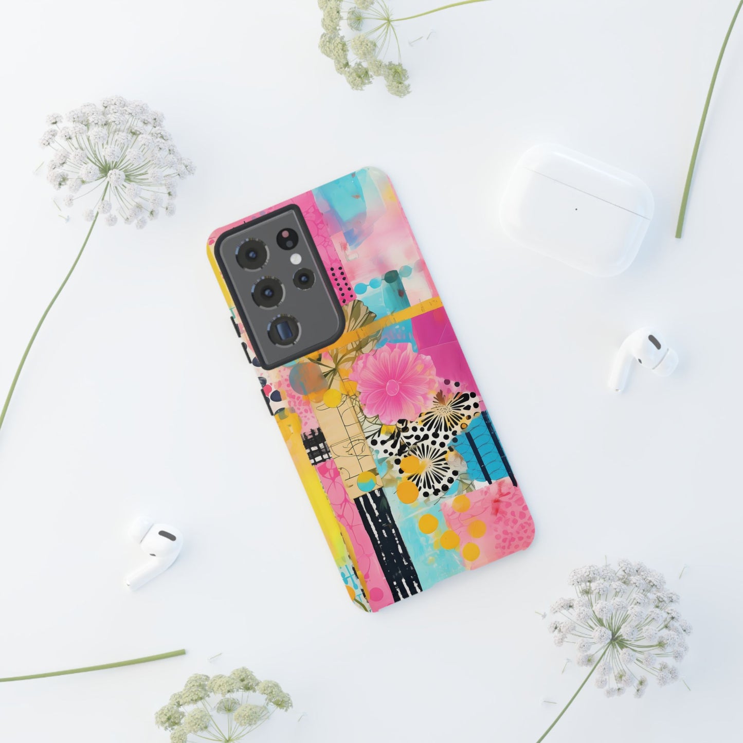 Pink Floral Abstract Phone Case | Tough Cases | iPhone 17
